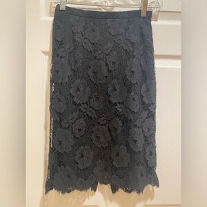 J Crew Black Lace Skirt Sz 0P